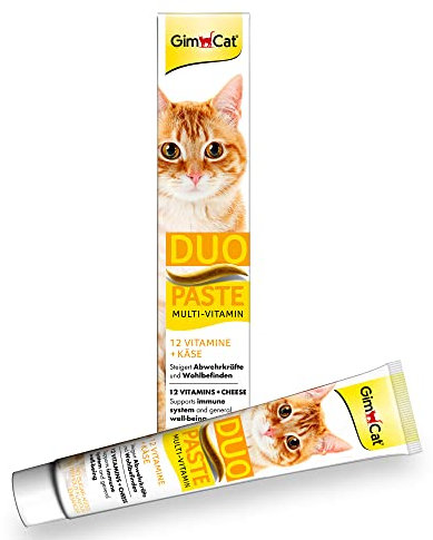 GimCat Duo Paste Multi-Vitamin und Käse - Wertvolle Vitamine steigern Abwehrkräfte und Wohlbefinden - 1 Tube (1 x 50 g)