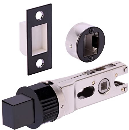 HANDLEZONE® 76mm Bullet Bolt, Round Designer Mortice Deadbolt, Catch for Internal Timber Doors - Black Matt - 57mm Backset