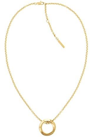 Calvin Klein Gliederhalskette für Damen Kollektion TWISTED RING aus Gelbgold mit einem Charm - 35000307