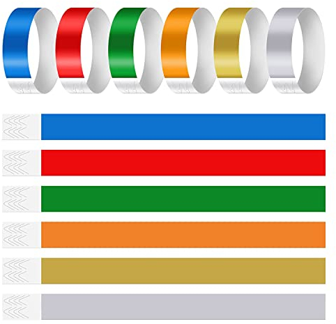 ZHIMU 600 STÜCKE Neonfarbene ArmbäNder für Veranstaltungen, Synthetisches Papier, Wasserdichte, Leichte ArmbäNder Zur Identifizierung Von AktivitäTen