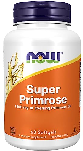 Now Foods Super Primrose (Evening Primrose Oil), 1300mg, 60 Softgels, Lab-Tested, Soy Free, Gluten Free, Non-GMO