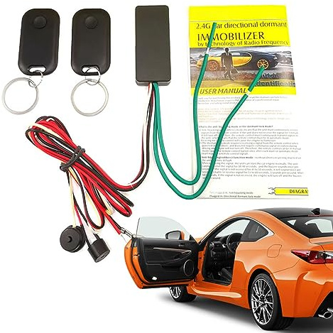 Veeteah Inmovilizador de Motor para Coche,Bloqueo automático del inmovilizador inalámbrico de 2,4 GHz - Accesorios para automóviles Suministros de Seguridad para automóviles para SUV, vehículos
