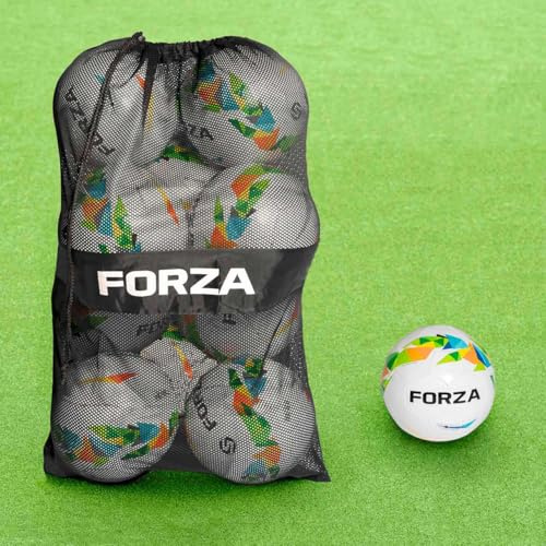 FORZA Footballs with Mesh Storage Carry Bag & Multiple Pack Sizes - Variety of Ball Types for Football Matches, Competitions & Training