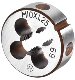 CoCud Metrisches verstellbares Rundschneideisen, M10 x 1.25, Gewindebohrer aus legiertem Stahl - (Anwendungen: zur Bearbeitung von Außengewinden für Metall und Kunststoff)