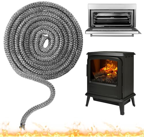 Joint Insert Cheminée 12mm Joint Vitre Insert Cheminée Joint de Cheminée Insert Joint Poele a Bois 12mm Joint pour Poele a Bois Joint Cheminée Joint en Fibre de Verre pour Cheminée (Φ 12mm x 2.5m)