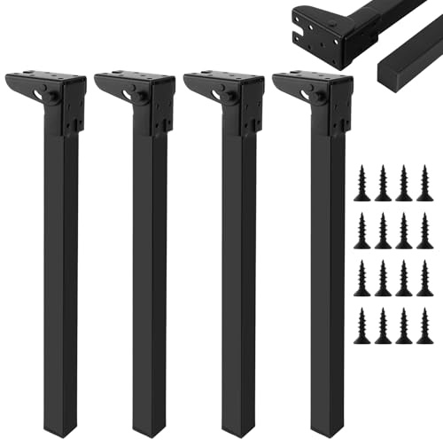 MUXHEL 4 gambe del tavolo pieghevoli, 40 cm, metallo, nero, 4 pezzi