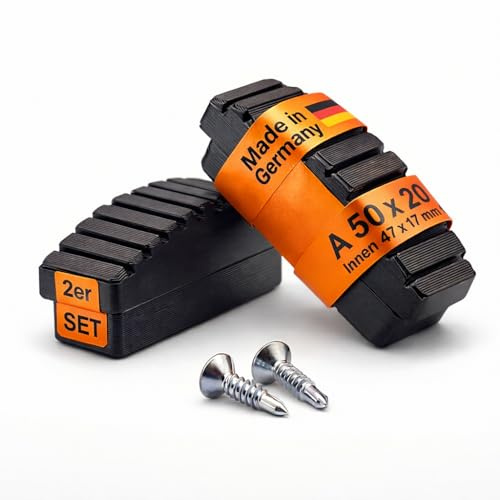 DRUCKSOLUTIONS Leiterfüße Ersatz 2er Set | Ersatzfüße Innenschuhe aus TPU für Sprossen- & Stufenleitern — Rutschfest, UV-Beständig, Bodenschonend | Leiter Füße Leiterfüsse | inkl. Befestigungsschraube