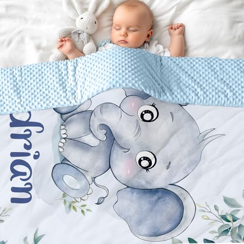 NIBESSER Personalized Baby Blanket with Names for Girls Boys Custom Baby Blankets Soft Plush Blanket with Soothing Raised Dots Doule Layer Bed Blanket for Infant Toddler Kids Stroller Crib