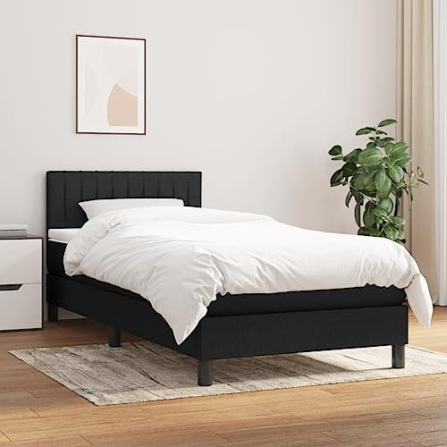 qohoio Boxspringbett mit Matratze Betten Mit Matratze Schlafzimmer Bett Boxspringbett Mit Matratze Schwarz 80x200 cm Stoff - 3140171