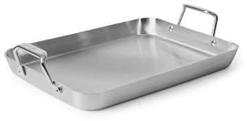 Misen Stainless Steel Roasting Pan with Handles - Versatile 5-Ply Design, Easy Grip Handles, Multi-Functional Cooking, Ideal for Baking, Searing, & Roasting, Superior Heat Conduction, Premium - 13