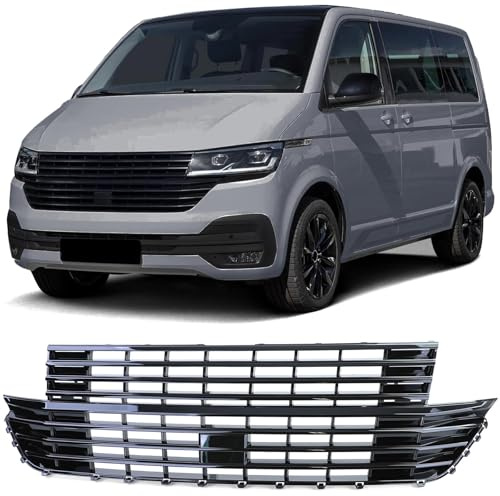 Kühlergrill Schwarz Glanz Clean ohne Emblem Sportgrill für VW Bus T6.1ab 2019