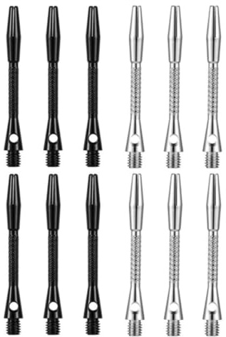 HRLORK 12 Packs de tiges de fléchettes, tiges de fléchettes de 45 mm en aluminium, multiples tiges en métal, accessoires de fléchettes professionnels, tige 2BA