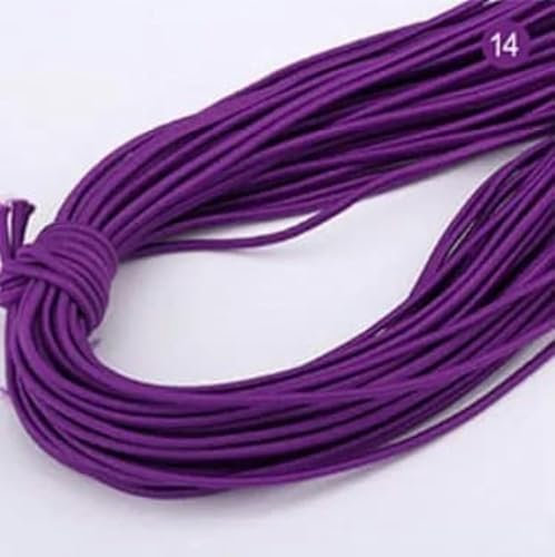 Banda elástica de 2 mm, diademas para el cabello redondas de colores, cuerda elástica, banda de goma, línea elástica, accesorio de costura DIY, 5 yardas, morado oscuro, 2 mm, 5 años
