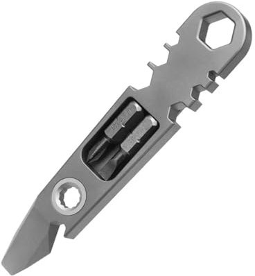 GUYTRM Pince à pied de biche multifonctionnelle en alliage de titane, outils d'autodéfense EDC, clé hexagonale, tournevis cruciforme droit, décapsuleur lingli