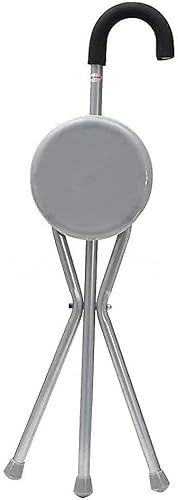 Stick Walking avec siège Pliant Chaise de béquille de siège de Canne, trépied léger Marche et siège, Aide handicapée âgée 3 Jambes Tabouret de béquille Cadeau d'amour pour Cadeau de Personnes