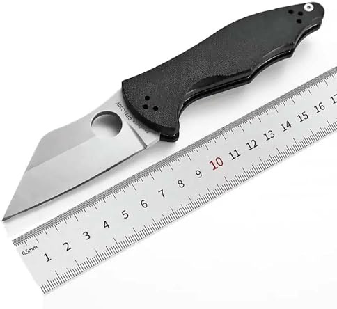 Klappmesser 8 Klein Taschenmesser Tragbar aus stahl, rutschfest Schwarz g10, EDC Outdoor Messer, Jagdmesser Scharfes Einhandmesser, Camping Messer Survival, Recurve,faltbar tanto neck knife multitool