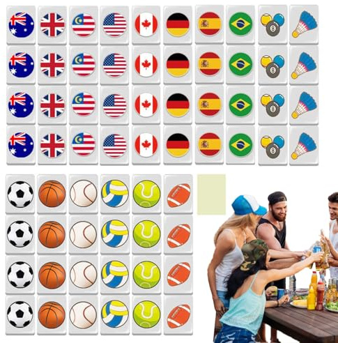 Generisch Strandspiele-Bauset - Mahjong Klötze Gesellschaftsspiel Mit Meeresmotiven | Gesellschaftsspiel Für Familienabende Reisen Und Picknicks