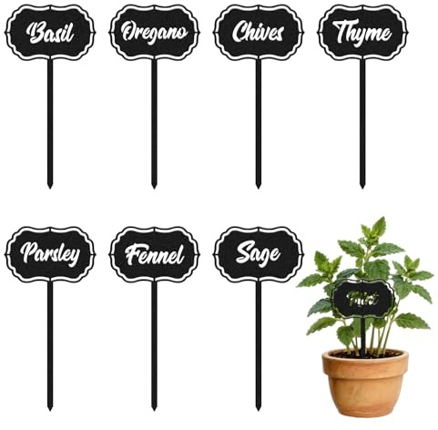 CUTHOLLOW 8er-Pack Word Gartenstecker dick Metall, Wetterfest, 18 cm, Groß Blumenstecker-Deko, Robuste Pflanzenstecker zum Beschriften, Moderne Pflanzenschilder für Garten Terrasse Balkon Blumentopf