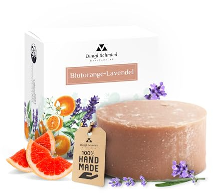 Dungl Smidd hårtvål blodapelsin lavendel handgjord | Blodapelsin lavendel tvålbit | Doftande natur | Utan palmolja | vårdtvål med naturliga ingredienser | Vegan | För alla hudtyper