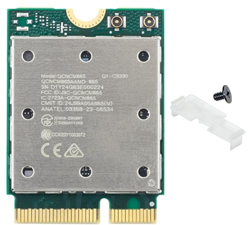 WiFi 7 Card QCNCM865-5800Mbps M.2 Key E Tri-Band (2.4G/5G/6GHz) with 4K-QAM & BT 5.3, for AMD Motherboards, Optimized for Windows 11 - Ultra Low Latency Network Adapter