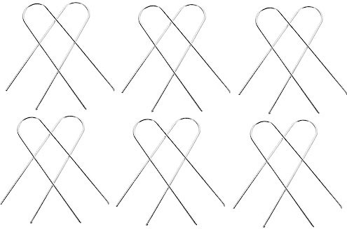 KONTONTY 12 Piezas Estacas Metálicas para Césped y Tela Grapas Resistentes para Fijación de Jardín y Camping Diseño Estable para Duros y Exteriores