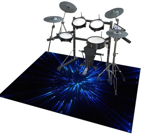 Zteiuqx Schallschutzmatte, Elektrisches Schlagzeug Antivibrationsmatten, Professioneller Drum Teppich, rutschfeste Trommelmatte, Schalldicht Teppiche für Bass Snare Drum 160 x 120 cm