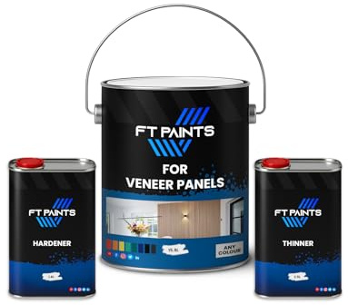 FabioT. FT Paints 20.0L Kit Fast-Drying Wood Paint with Satin Matt Finish for Veneer panels- RAL 9011-Graphite Black