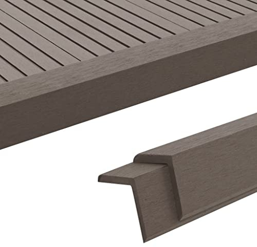Generico Profili Angolari per Bordi 5 pz in WPC 170 cm Marrone Scuro,Articoli di ferramenta,Materiali da Costruzione,Pavimenti e tappeti-45022