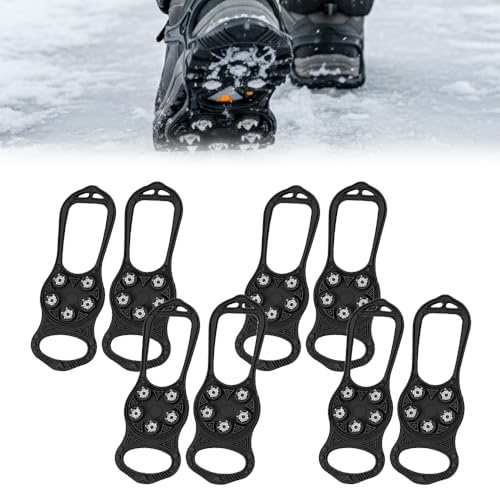 Universal Non-Slip Gripper Spikes, 2026 New Traction Cleats Ice Snow Grips Anti Slip Silicone Multipack, Upgrade Universal Gripper Spikes Non Slip Shoe Grips for Walking Hiking (Black 2Pcs)