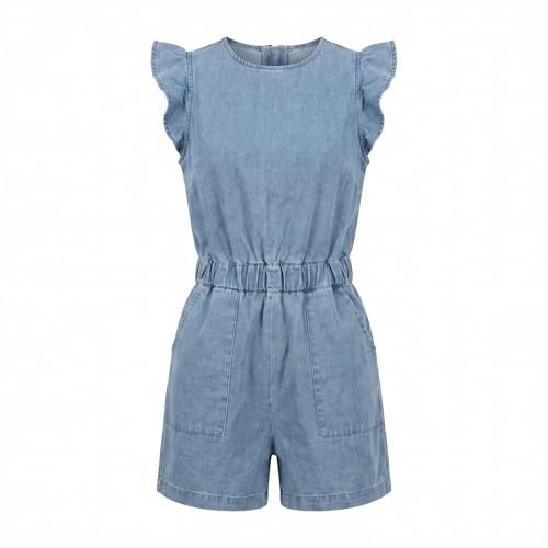 HIFI7 Jumpsuit Donna Elegante senza maniche Tuta Casual Salopette Estiva Corta Spiaggia pantaloncini Tutina