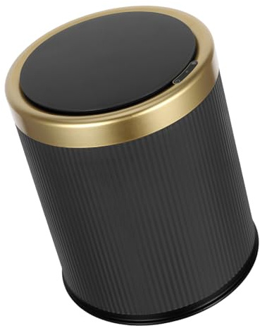 Angoily Poubelle Intelligente Automatique avec sans 10l et Couvercle, Design Moderne en Plastique Noir, pour Salle de Bain et Préparation Alimentaire