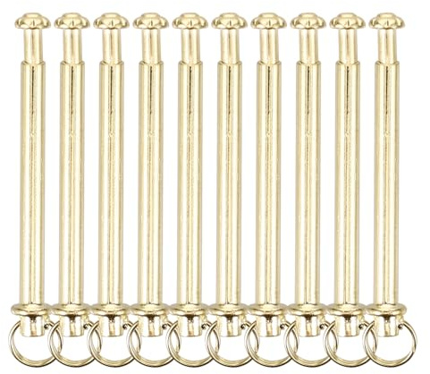 Mikikit Kit di Riparazione 10 Set per Ventagli Pieghevoli, Rivetti e Dadi in Ferro Color Oro Facili da Montare
