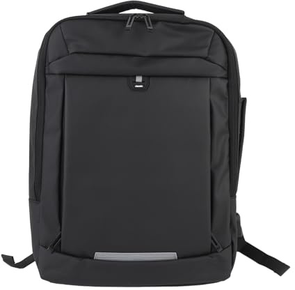 SIXRUN Laptopryggsäck för 15,6 Tum med USB-laddningsport Vattenresedatorväska för Män Kvinnor Svart med Reflekterande Remmar