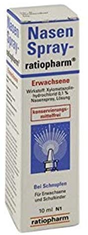 Ratiopharm Nasenspray Erwachsene 10er Sparset (10 x 15ml) Wirkstoff Xylometazolinhydrochlorid für Erwachsene und Schulkinder