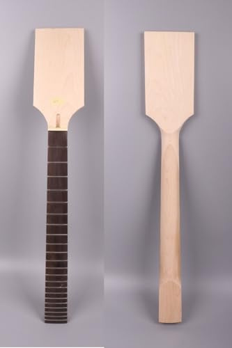 Yinfente Manico per chitarra elettrica, 22 tasti, ricambio per chitarra elettrica LP ST, manici per chitarra elettrica, testa a pagaia fai da te in legno di acero e palissandro, scala 64,8 cm (64-1/2