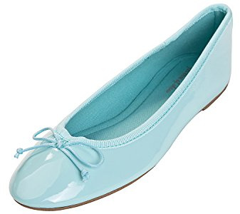 Feversole Women's Macaroon Colorful Memory Foam Cushion Ballet Flat Pumps Patent