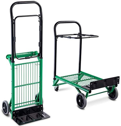 COSTWAY Chariot Plateforme Pliable Multi-Fonction Charge Max. 90Kg A3 Fer Chariot de Transport 63x42x75cm