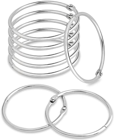 CooBigo 50 Pack Shower Curtain Rings Rust Proof Curtain Hook for Bathroom Shower Rod, Metal Ring for Shower Curtain - 2Inch, Silver