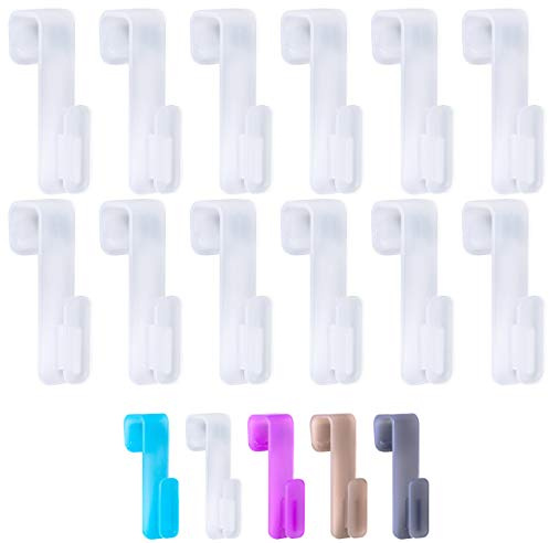 WELLGRO 12x Rundheizkörperhaken - Top Qualität MADE IN GERMANY - Haken für Handtuch - Heizkörperhaken - Handtuchhaken - Farbe wählbar, Farbe:Weiß