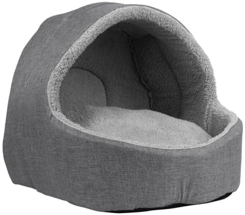 proudpet Cat Igloo Bed Pet Kitten Small Dog Fleece Cave Hideout (Grey)