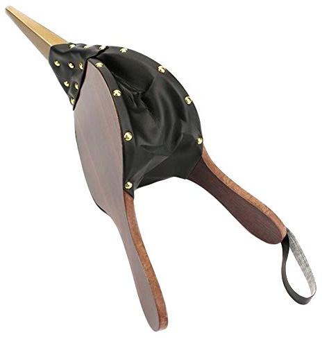 SmarTopus Trä eldstad bälg, luftbälg öppen spis blås läder bälg för eldstäder, grill och camping, bälg med hängande läderrem, manuell luftfläkt grillset