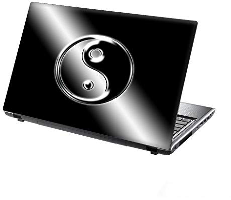 TaylorHe 13-14 inch Laptop Skin Vinyl Decal MADE IN ENGLAND Black & White Ying Yang Sign