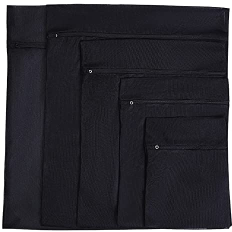 CENPEK 5er Set Wäschebeutel, feines Netz-Waschbeutel, Reißverschluss, schützt die Beste Kleidung in der Waschmaschine (schwarz)