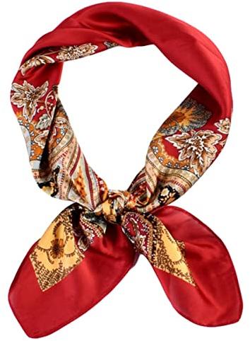 FAIRYGATE 100% Seide Damen Seidentuch Halstuch Satin Seidenschal Kopftuch Halstuch 70x70cm 92011