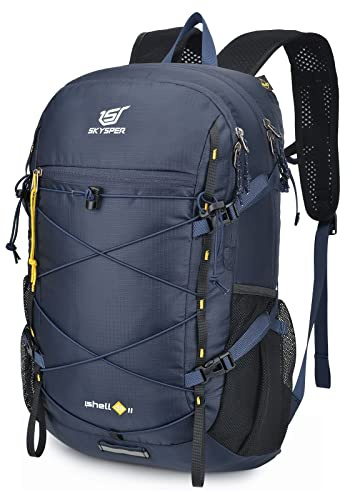 Skysper Sac à dos de randonnée pliable 30L - Léger - Pour le voyage - Sac à dos décontracté pour femmes et hommes