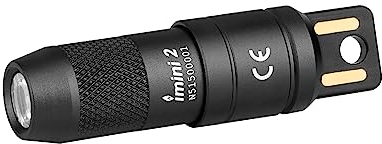 OLIGHT IMINI 2 Keychain Light 50 Lumens EDC Rechargeable Mini Torch, Magnetic Base Lamp with Integrated USB Plug, High Performance Compact LED Flashlight for Daily Carry (Black)