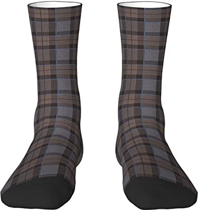 Ahdyr Mens Crew Socks Fraser Hunting Tartan Plaid Womens Soft Dress Casual Athletic Laufsocken
