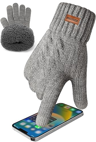 KEECOW Handschuhe Herren,Winterhandschuhe Herren Touchscreen Warme Thermo Fleece Strickhandschuhe für Outdoor Sport Laufen Radfahren Freizeit