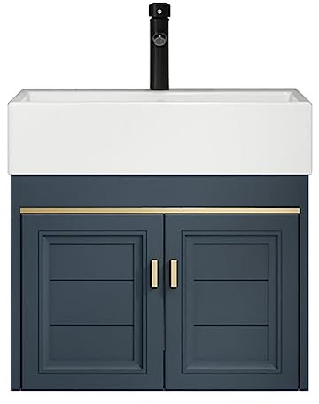 Meuble Lave Main d'angle Lavabo Mural en Céramique avec Robinet et Tuyau de Vidange Lave Main Gain de Place Meubles de Toilette Armoire de Rangement pour Petit Espace Maison Intérieur (Size : 50x35x5