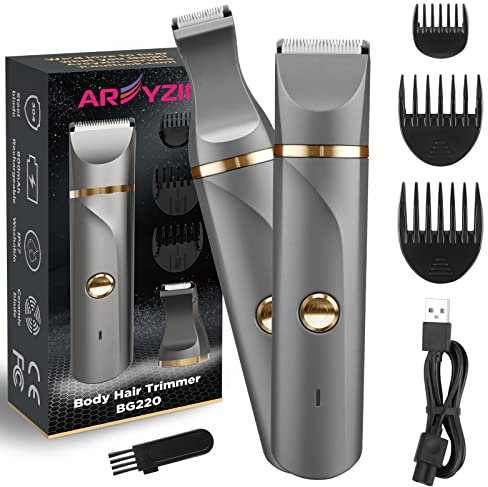 Wiederaufladbarer Bikini-Trimmer für Damen, Körperhaartrimmer, schmerzfreier Schamhaartrimmer für Damen, Bikini, Arme, Beine, Achselhöhlen, Damenrasierer für Damen, austauschbare Keramikklingen, IPX7,